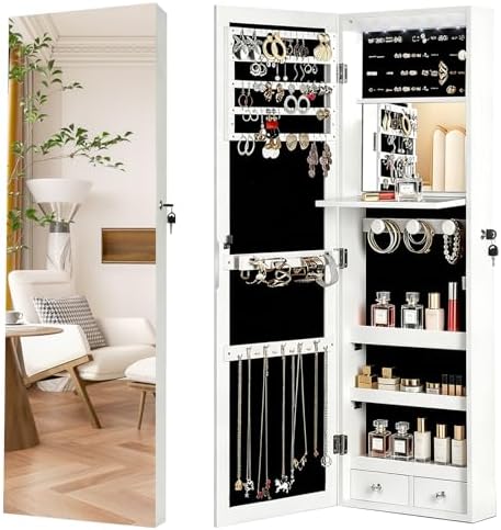 Model Kit Led - Lockable Jewelry Cabinet Organizer with Full