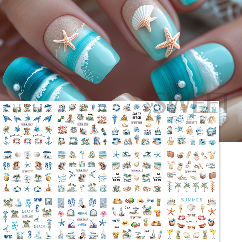 12 Designs Summer Ocean Theme  - Waterslide Decal Paper recension och pris
