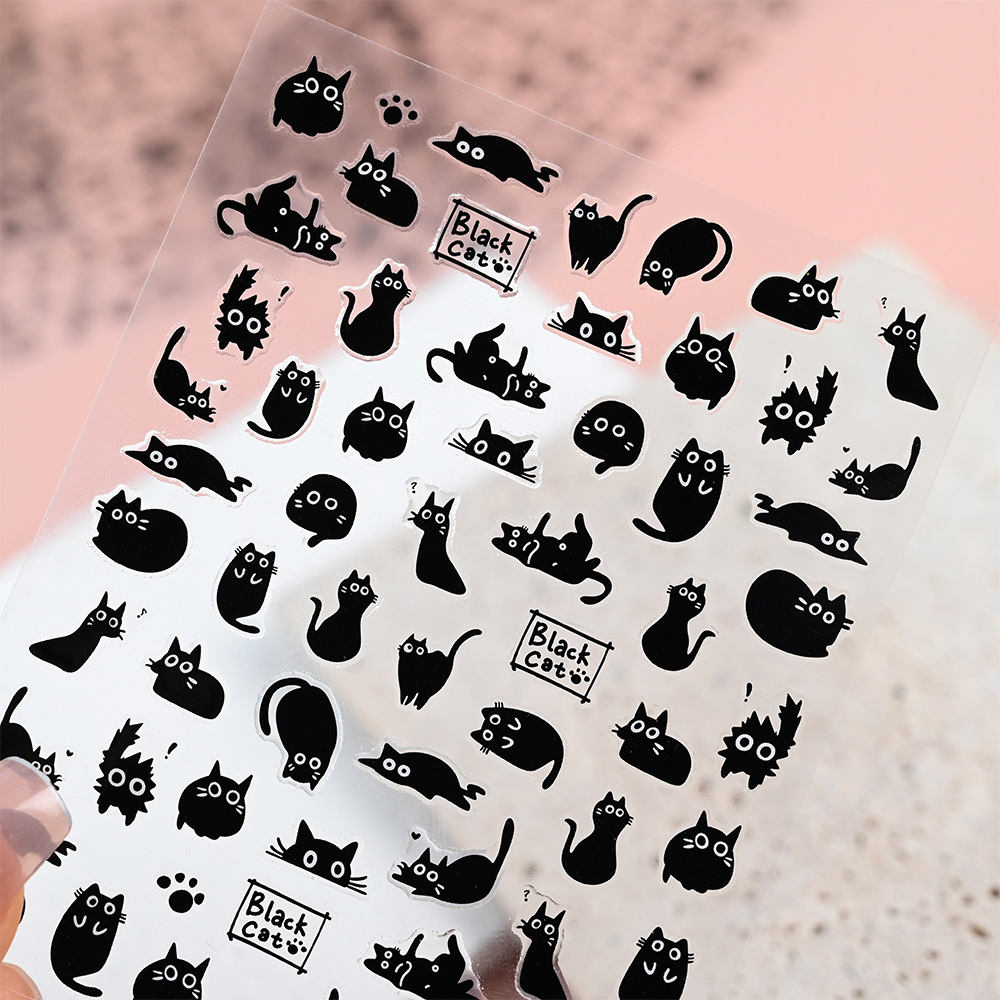 6/12Pcs Black Cat Stickers for - Waterslide Decal Paper recension och pris