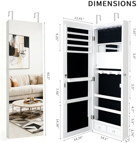 Lockable Jewelry Cabinet Organ - Model Kit Led recension och pris