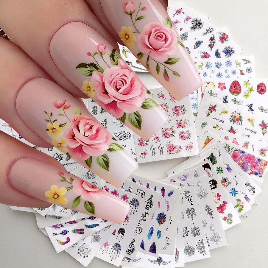 48 Pieces of Nail Art Stickers - Waterslide Decal Paper recension och pris