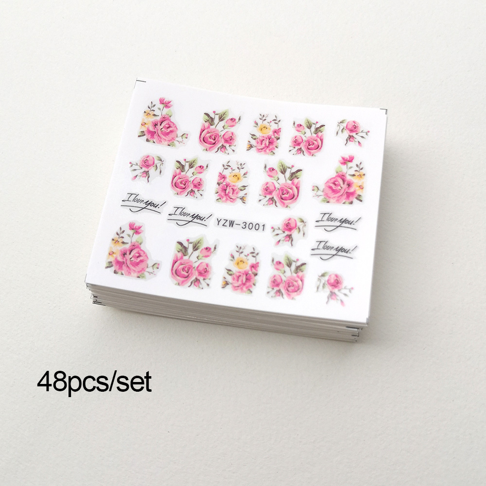 48 Pieces of Nail Art Stickers - Waterslide Decal Paper recension och pris