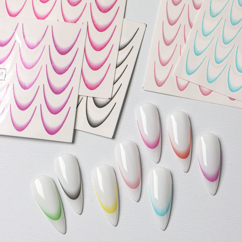8pcs Gradient French Nail Art  - Waterslide Decal Paper recension och pris
