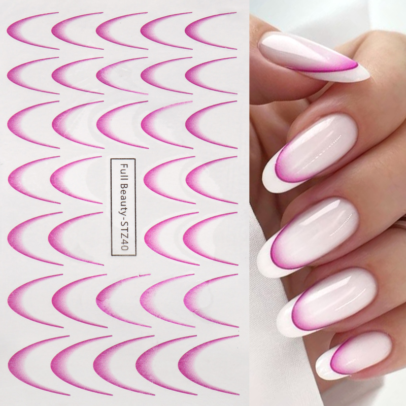 8pcs Gradient French Nail Art  - Waterslide Decal Paper recension och pris