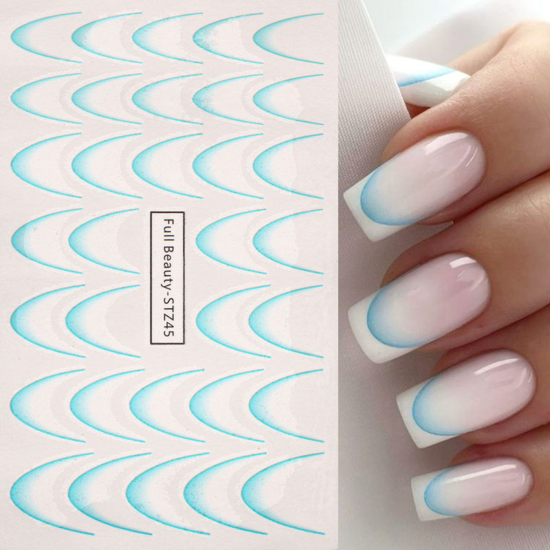 8pcs Gradient French Nail Art  - Waterslide Decal Paper recension och pris