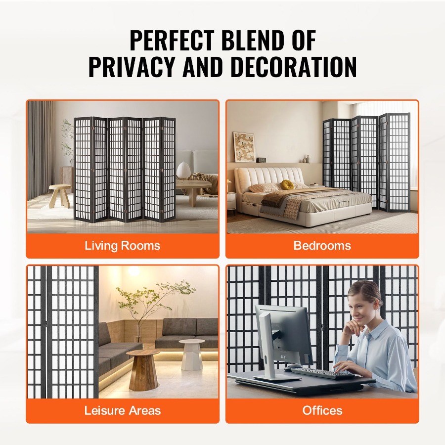 6 Panel Japanese Room Divider  - Panel Line Marker recension och pris