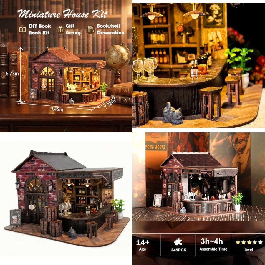Book Nook Kit, 3D Wooden Minia - Model Kit Led recension och pris