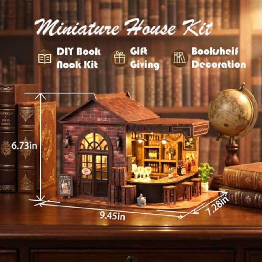 Book Nook Kit, 3D Wooden Minia - Model Kit Led recension och pris
