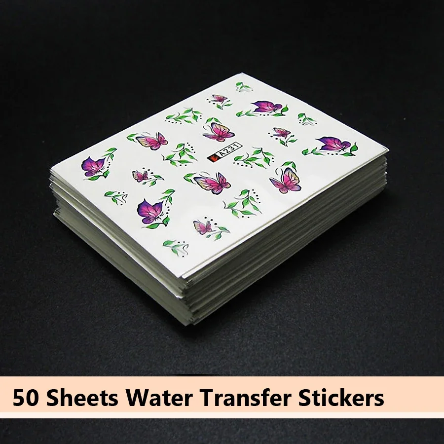 50 Pcs Nail Stickers Mixed Des - Waterslide Decal Paper recension och pris