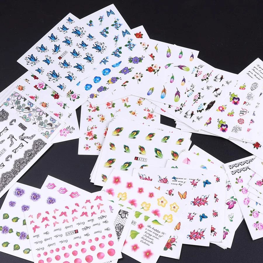 50 Pcs Nail Stickers Mixed Des - Waterslide Decal Paper recension och pris