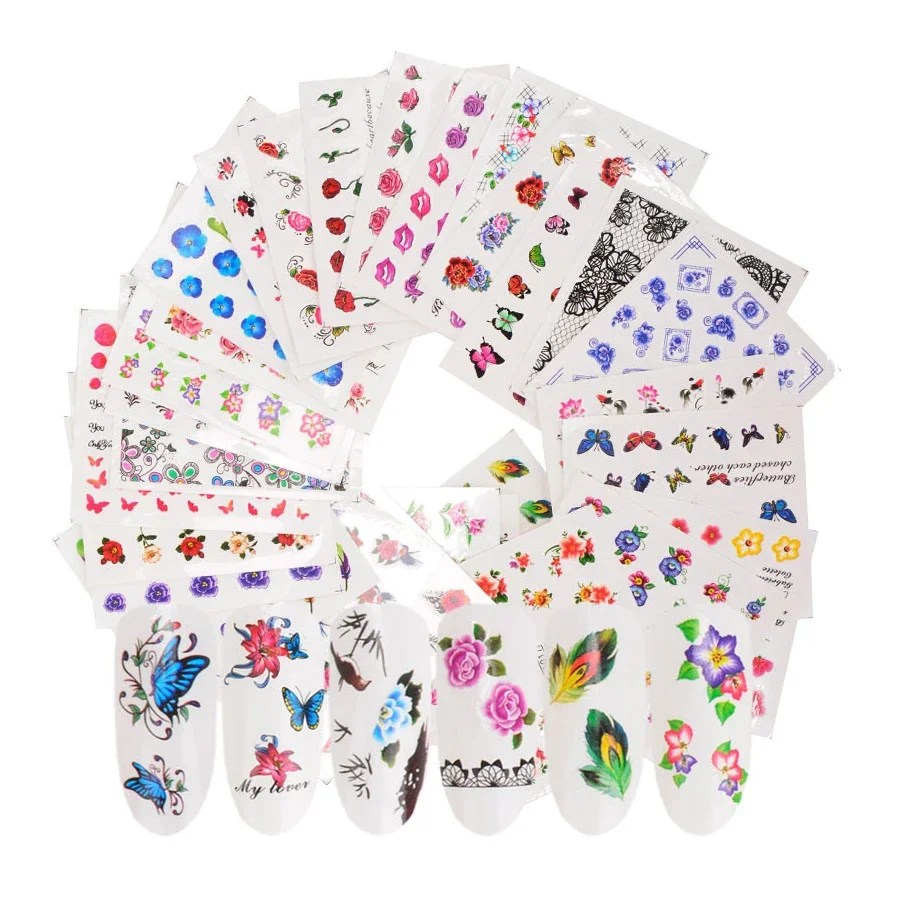 50 Pcs Nail Stickers Mixed Des - Waterslide Decal Paper recension och pris